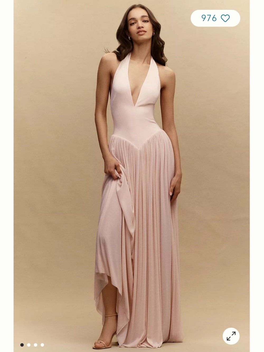 MISHA Ophelia Jersey Plunge Maxi Dress
